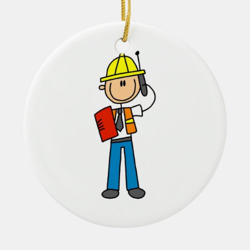 Construction Foreman T_shirts and Gifts Ceramic Ornament