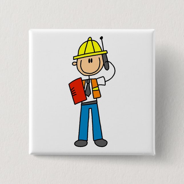 Construction Foreman T-shirts and Gifts Pinback Button (Front)