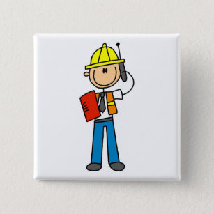 Construction Foreman T-shirts and Gifts Pinback Button