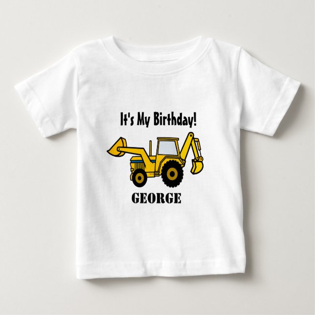 Construction Fun/ Backhoe Baby T-Shirt (Front)