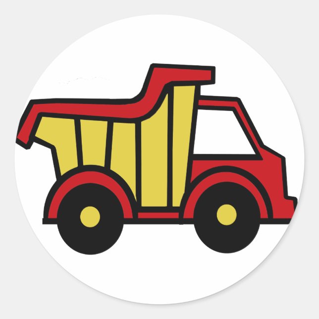 Construction Fun/ Dump Truck Classic Round Sticker (Front)