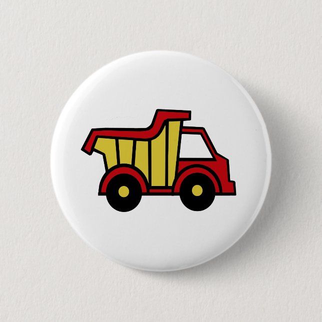 Construction Fun/ Dump Truck Pinback Button (Front)