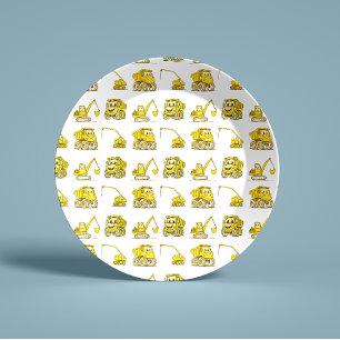 Construction Funny Vehicles Paper Plates
