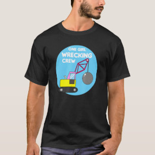 Construction Girl Excavator Truck Building Site T-Shirt