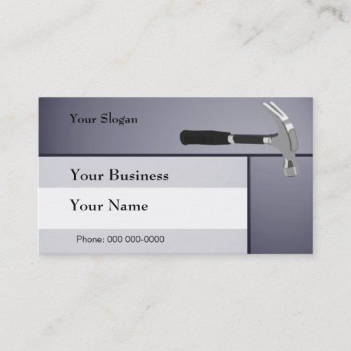 Customizable Construction Hammer Business Card Template