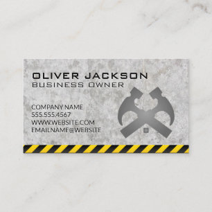 Construction Hammers Concrete Caution Business Card