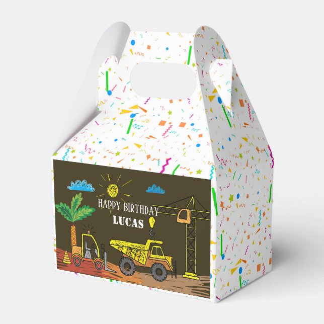 Construction Hand Draw Favor Box (Front Side)