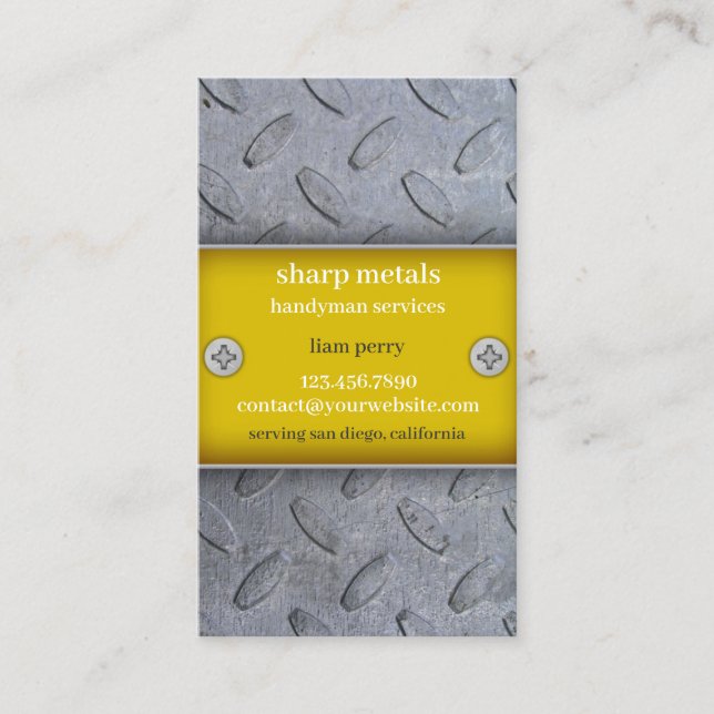 Construction Handyman Business Card Template (Front)