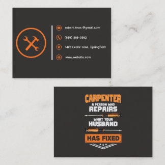 Construction Handyman Carpenter | Rustic Template Business Card