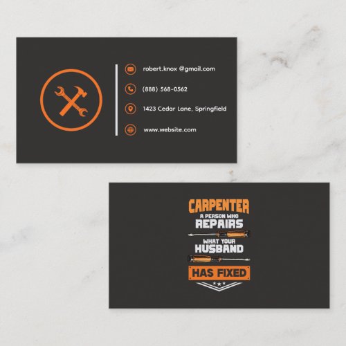 Construction Handyman Carpenter | Rustic Template Business Card