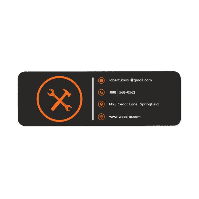 Construction Handyman Carpenter  | Rustic Template Label (Front)