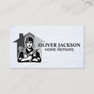 Construction Handyman Repairman Logo Business Card