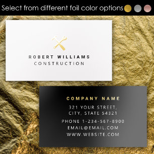 Construction Handyman Tools Luxury Metallic Gold Foil Business Cards