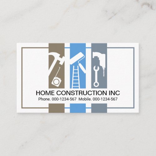 Construction Handyman Tools Panel Frame Business Card