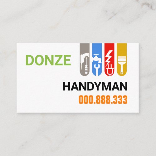 Construction Handyman Tools Tab Business Card
