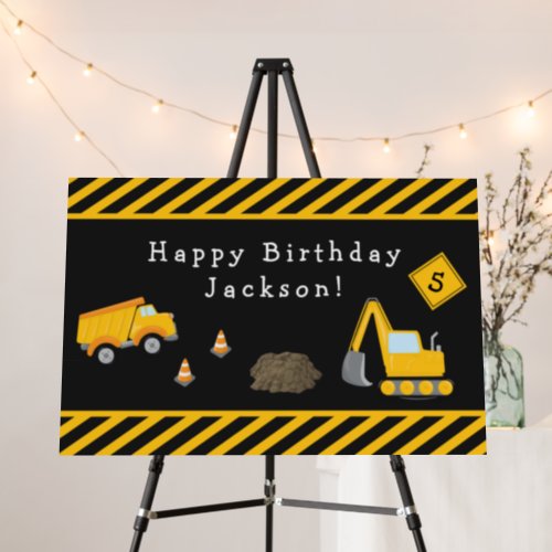 Construction Happy Birthday with Age Boy Foam Board