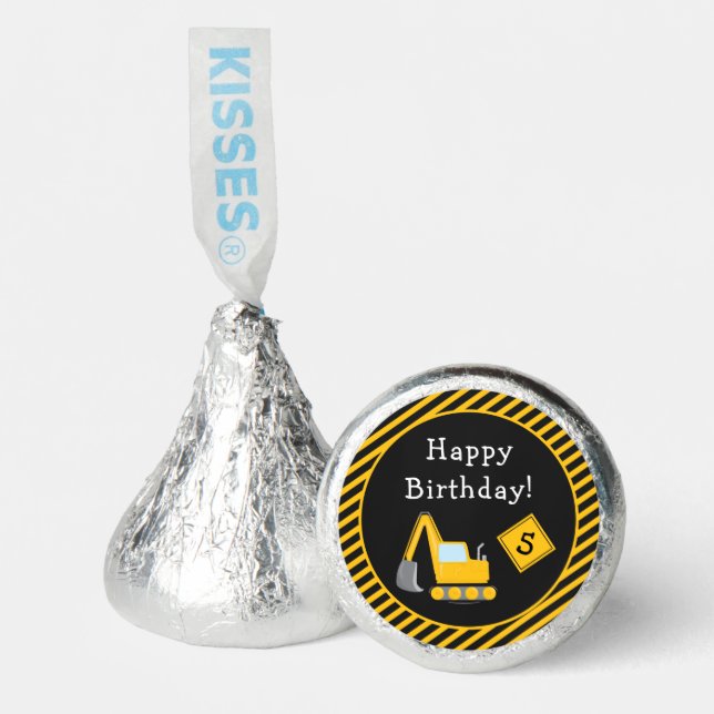 Construction Happy Birthday with Age Boy Hershey®'s Kisses® (Front)