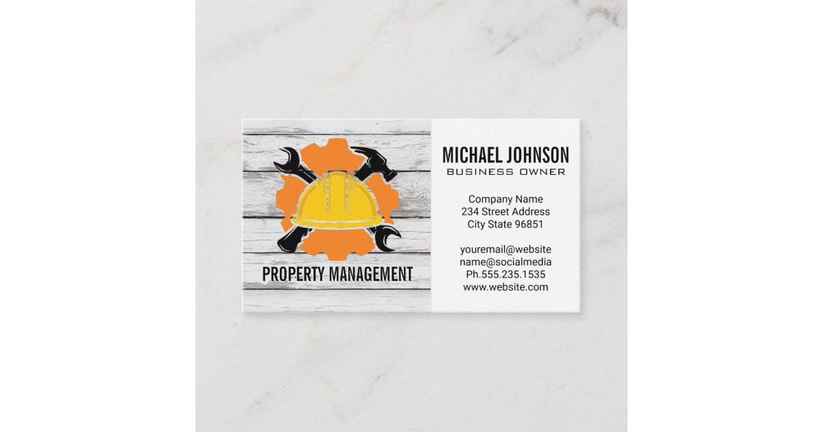 Construction Hard Hat and Tools | Blue Collar Business Card | Zazzle