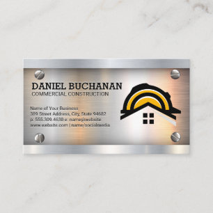 Construction Hardhat Home Logo Metal Screws Business Card