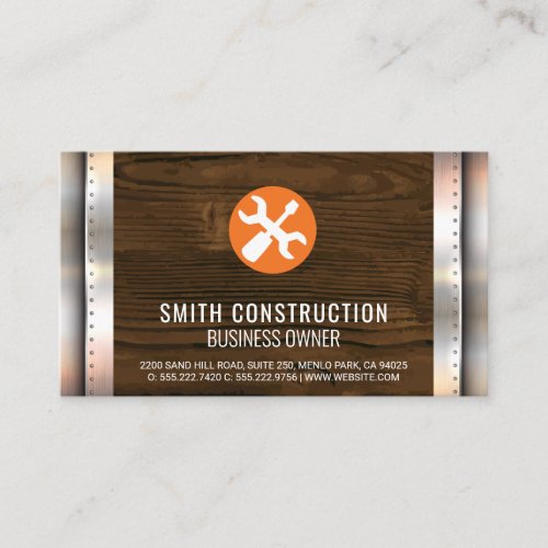 Construction  Hardware  Wood Metal Rivets Business Card