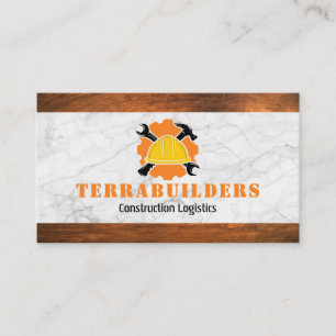 Construction Hat Wrench and Hammer Business Card