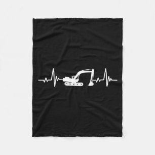 Construction Heart Valentines Day Construcion Site Fleece Blanket
