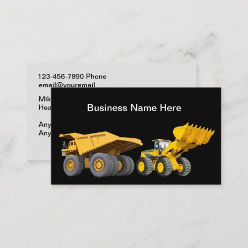 Construction Heavy Equipment Operator  Business Card