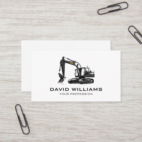 Construction Heavy Equipment Operator Business Card