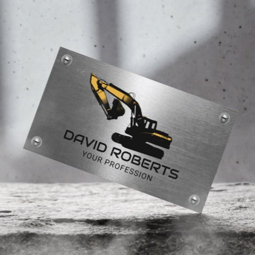 Customizable Construction Heavy Equipment Operator Metal Business Card
