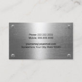 Construction Heavy Equipment Operator Metal Business Card (Back)