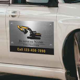 Construction Heavy Equipment Operator Metal Car Magnet