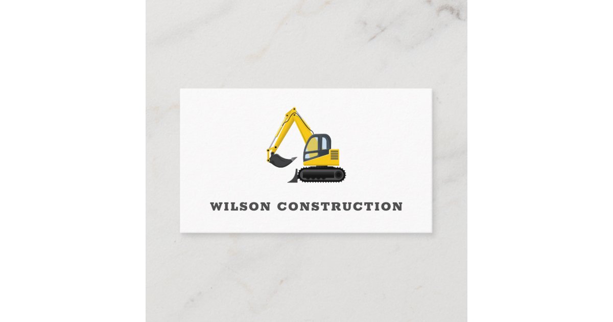 Construction Heavy Machinery Backhoe Business Card | Zazzle