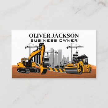 Construction | Heavy Machinery | Developer Business Card by lovely_businesscards at Zazzle