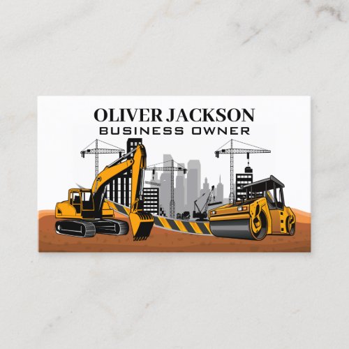 Construction  Heavy Machinery  Developer Business Card