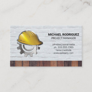 Construction Helmet Bricks Builders Business Card