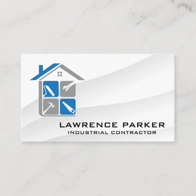 Construction Home Icons | General Contractor Business Card (Front)