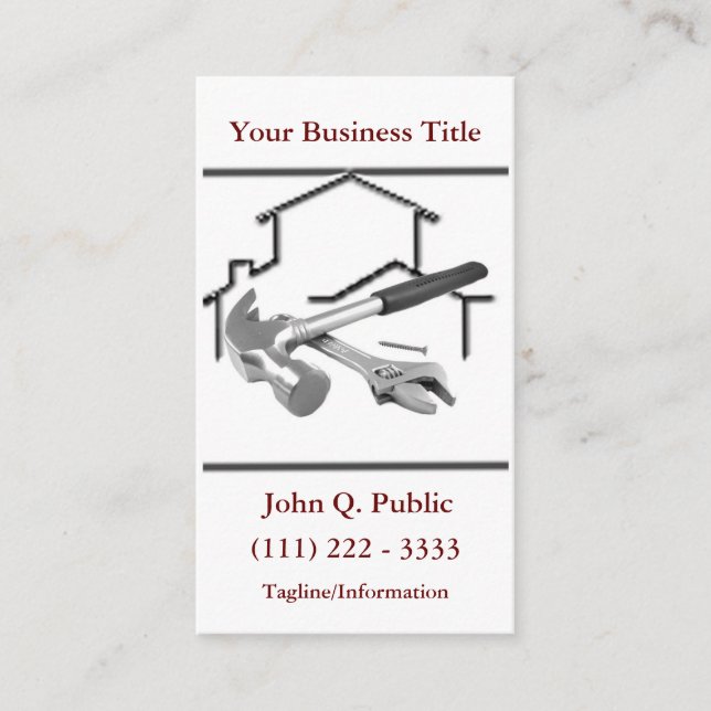 Construction Home Repair Business Card (Front)