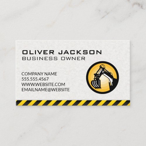 Construction Icon  Concrete Background  Caution Business Card