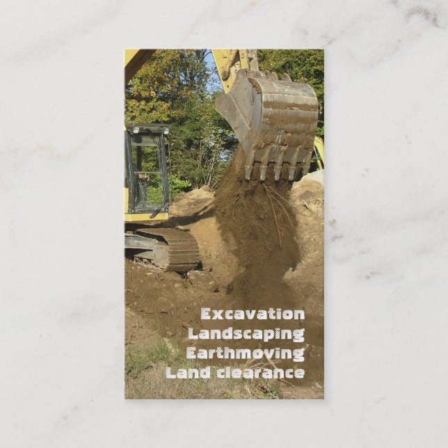 Construction industries excavator business card (Front)