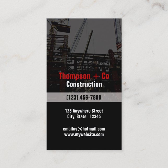 Construction Industry Business Card (Front)