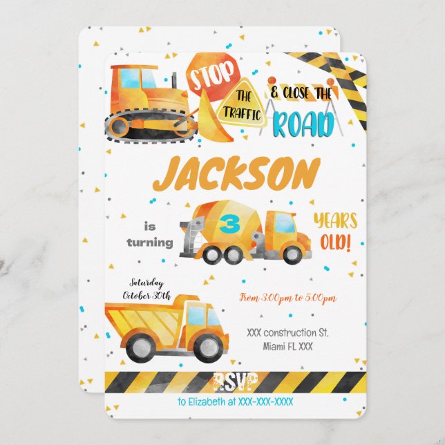 Construction Invitation (Front/Back)