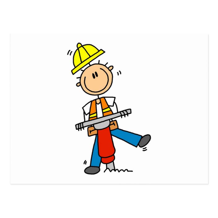 Construction Jack Hammer Tshirts and Gifts Postcard