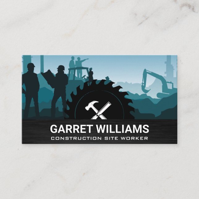 Construction Job Site | Hardware Building Tools Business Card (Front)