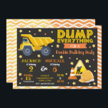 Construction Joint Birthday Invitation Siblings<br><div class="desc">All designs are © Happy Panda Print</div>