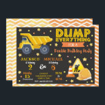Construction Joint Birthday Invitation Siblings<br><div class="desc">All designs are © Happy Panda Print</div>