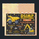 Construction Joint Birthday Invitation Siblings<br><div class="desc">All designs are © Happy Panda Print</div>