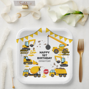 Construction Kids Birthday Party Paper Plates