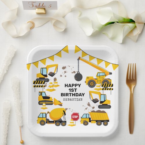 Construction Kids Birthday Party Paper Plates