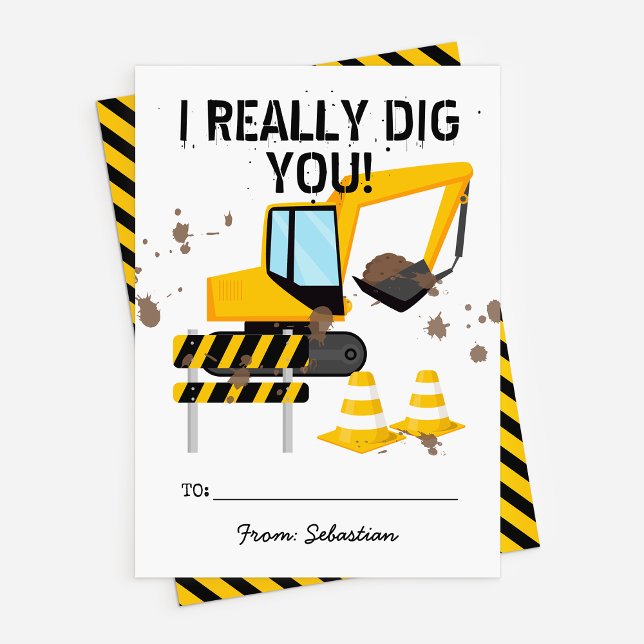 Construction Kids Classroom Valentine Day Card (Creator Uploaded)