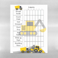Construction Kids Reward / Chore Chart Personalize